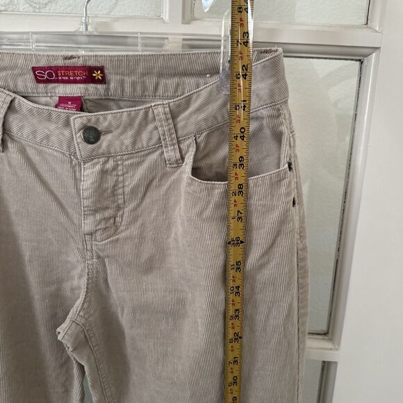 Corduroy Pants Flare Juniors 11 Beige Stretch - Picture 9 of 14